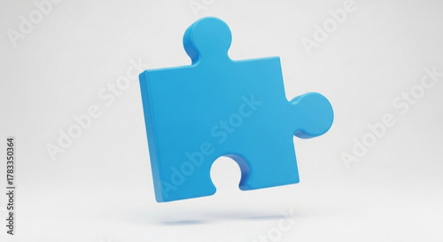 Blue puzzle piece graphic for business strategy and problem solving concept design and creative thinking 3d