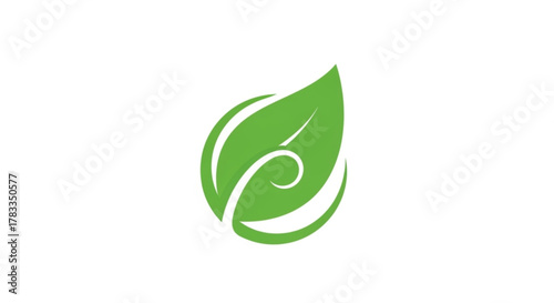 Green leaf logo design for eco friendly company and organic product branding and nature inspired business icon