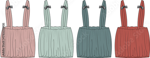 Vibrant textile collection Four stylish summer skirts with playful bow detail