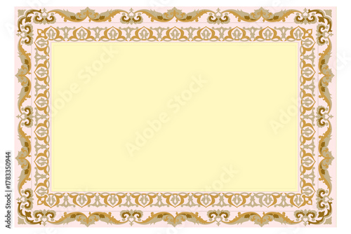 Vintage gold frame border vector illustration. diploma certificate border template.