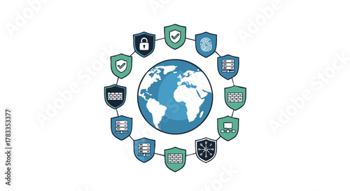 Global Cybersecurity Network - Shields Protecting the World.