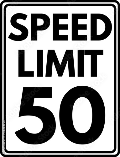 Speed limit 50 mph traffic sign