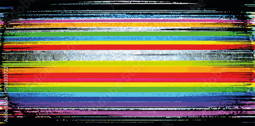 Schermo televisivo con segnale interrotto e bande arcobaleno disturbate