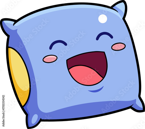 Pillow sleepy and yawning white background