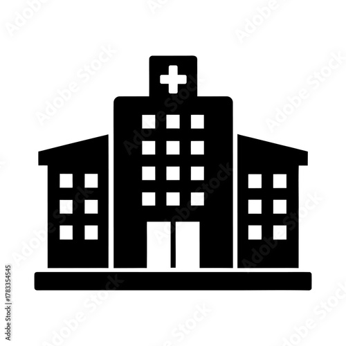 Health Facility Icon Flat Isometric Style on White.