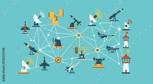 Networked surveillance systems and interconnected communication infrastructure.