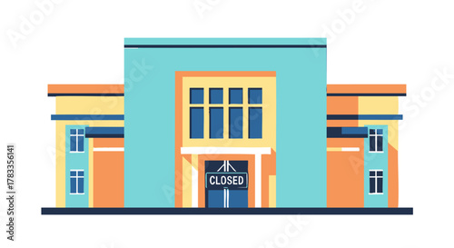 Closed building with a sign on the door, representing a business shutdown.