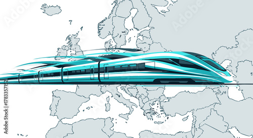 High-speed train design showcasing modern transportation technology across Europe.