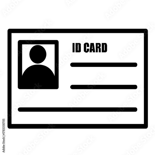 ID card icon for personal identity concept.