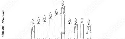 Stylized black and white line drawing of a modern church building with a tall spire and arched facade