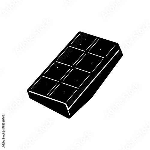 Monochromatic graphic illustration of a rectangular chocolate bar
