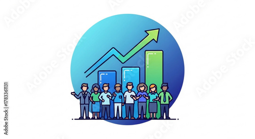 Business team growth chart success strategy financial analysis data analytics teamwork graph statistics 100