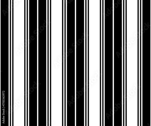 Masculine pattern geometric texture surface, black and white vertical stripes for print block apparel textile man shirt menswear fashion. Flat vector illustration design.