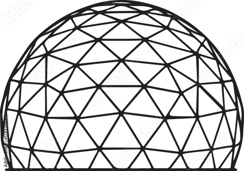 Abstract geodesic sphere network icon design