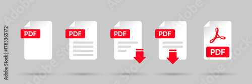 Download button icon. Upload icon. Down arrow bottom side symbol. Click here button. Save cloud icon push button for UI UX, website, mobile application. Download pdf file button