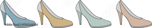 Colorful High Heels Collection A Stylish Array of Women's Footwear Designs in Various Shades