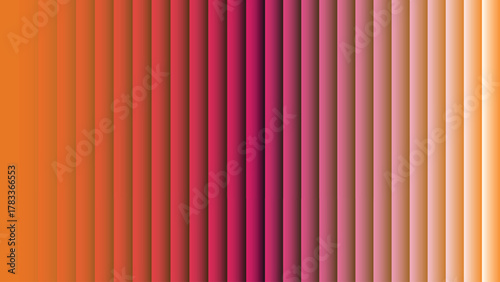 Vertical gradient stripes showcase a vibrant transition from orange to deep pink shades