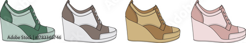 Elevated Style Collection of Wedge Heel Shoes in Various Colors
