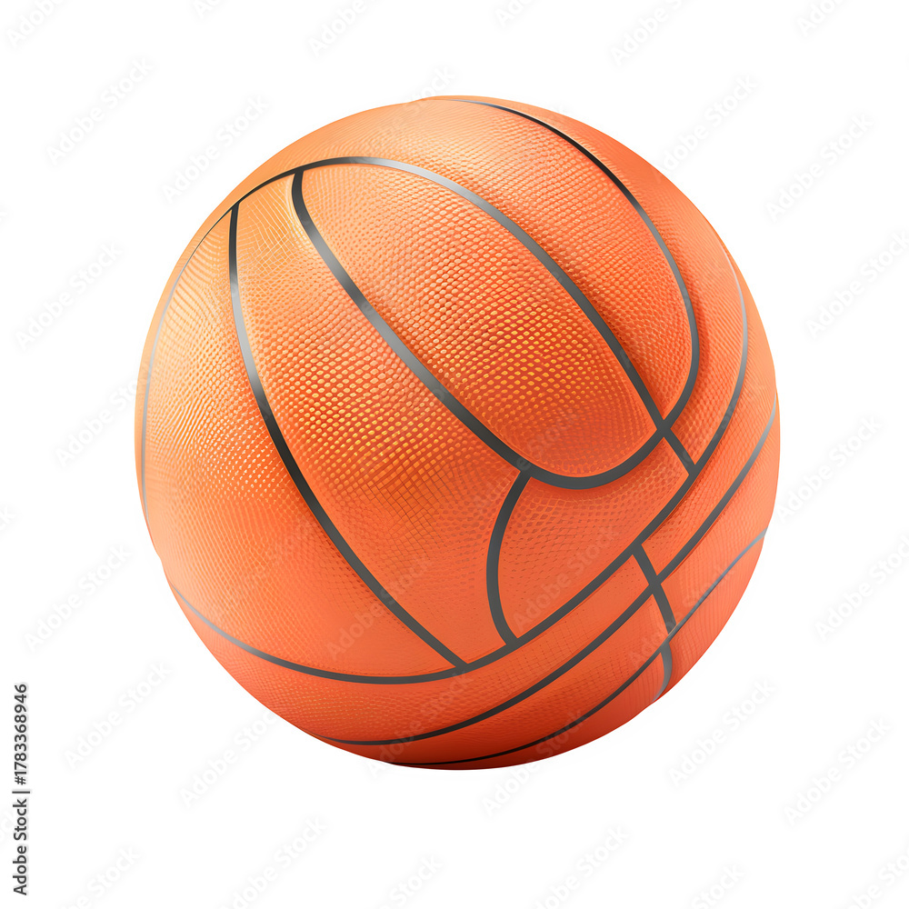Fototapeta premium Vibrant orange basketball showcasing textured grip and classic black lines ready for dynamic play and athletic achievement