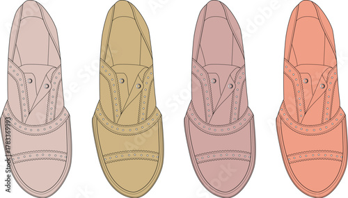 A charming collection of four pastel-colored espadrille shoes, perfect for summer fashion and casual elegance, showcasing light footwear options for women's style and comfort