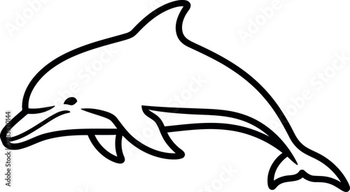 Simple outline drawing of a dolphin leaping through water