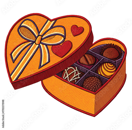 Indulge in exquisite assorted chocolates presented in a charming heart-shaped gift box perfect for expressing love and appreciation