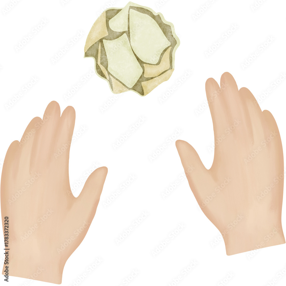 Fototapeta premium Hands Catching Crumpled Paper Ball 
