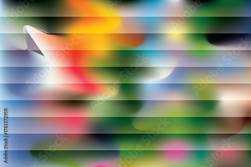 Horizontal color gradients create an interesting abstract background that emphasizes flow and soft transitions