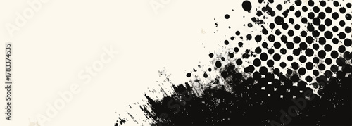 Abstrakcyjny, monochromatyczny wzór z kropkami i smugami, idealny jako tło graficzne.