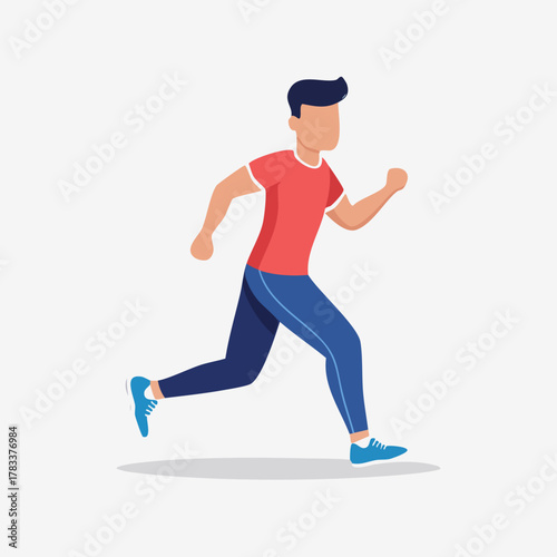 Man Running Fitness Sport Activity Healthy Lifestyle.