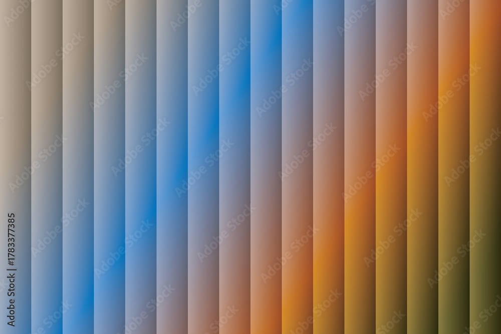 Obraz premium Gradated colorful vertical panels blend smoothly, transitioning from beige and blue to orange and green