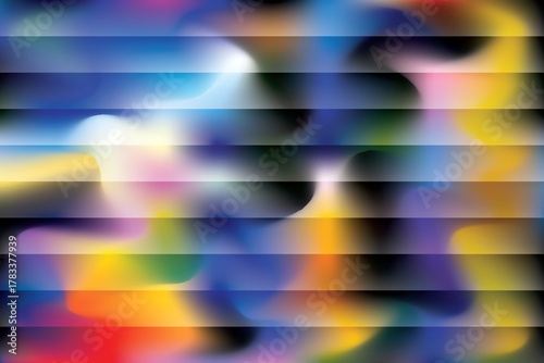 Foto Vivid horizontal blurred lines create a mesmerizing colorful background with shi