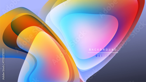 Abstract fluid shapes blend vibrant colors. Dynamic composition creates modern visual impact. Smooth gradients offer soft transitions.