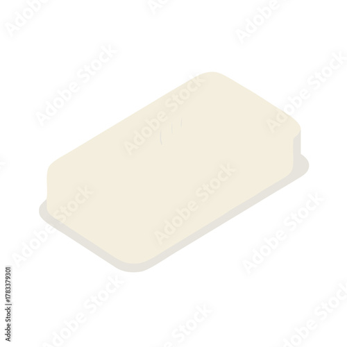Isometric Stick of Butter or Cream Cheese Vector Illustration Isolated