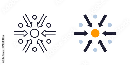 specific purpose icon, line and flat design