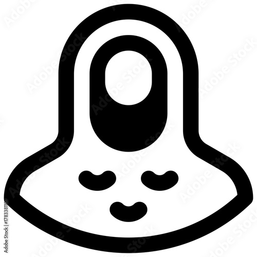 Chainmail. Outlined stroke vector icon with black-filled details.