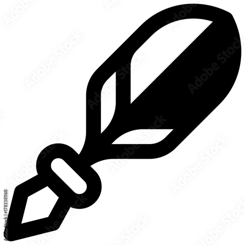 Quill. Outlined stroke vector icon with black-filled details.