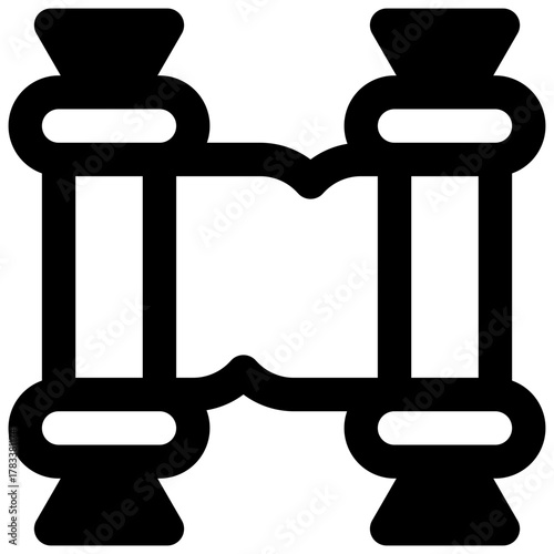 Scroll. Outlined stroke vector icon with black-filled details.