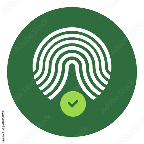 digital security and biometric fingerprint vector icons set for technology and privacy