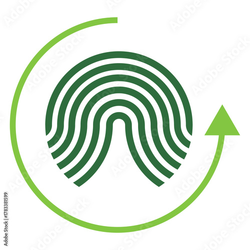 digital security and biometric fingerprint vector icons set for technology and privacy
