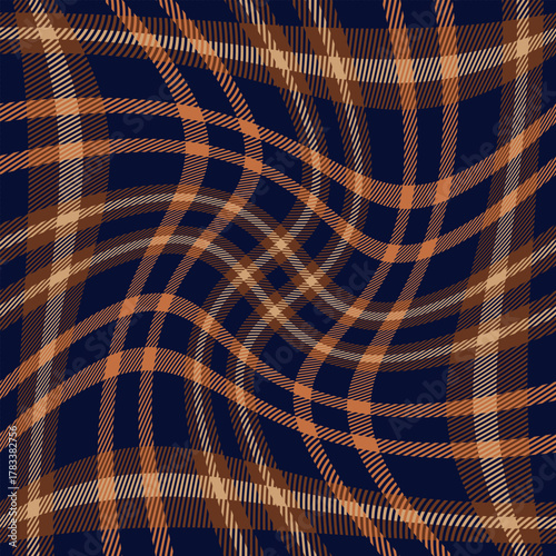 Wavy lines.Seamless blue color check  pattern.Repeating patern plaid. Checkered design for prints.Repeated tartan fabric.Vector scottish fabriс. Ekose texture.Madras flannel.Stripe gingham.