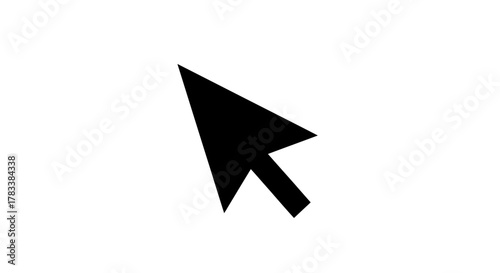 A classic black arrow-shaped computer mouse pointer icon isolated on a plain white background.