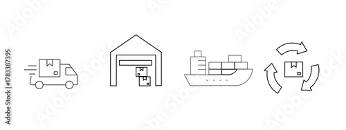 Shipping, Delivery & Cargo Vector Icons (Editable Stroke)