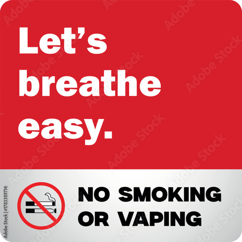 No Smoking or Vaping Sign Vector Illustration | Clean Air Awareness Poster