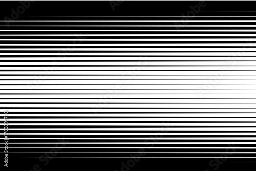 Striped pattern with fade texture of line gradation. Vector horizontal abstract background. Geometric linear half tone retro monochrome bg