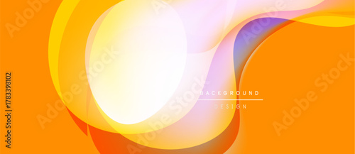 Abstract orange background. Flowing shapes create dynamic visual effect. Modern design with gradient colors, smooth curves.