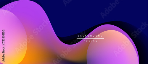 Abstract fluid shapes blend vibrant colors. Gradient transitions create dynamic visual flow. Modern design element for backgrounds.