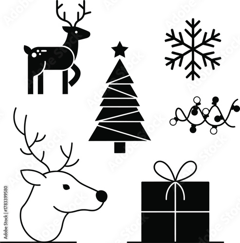 set of christmas icons