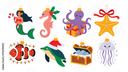 Ocean-Themed Ornament Collection: A charming collection of handcrafted ocean-themed ornaments, each capturing the essence of marine beauty.