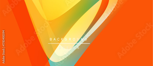 Abstract vibrant design. Orange, yellow, green hues blend smoothly. Modern background with flowing shapes, dynamic composition.